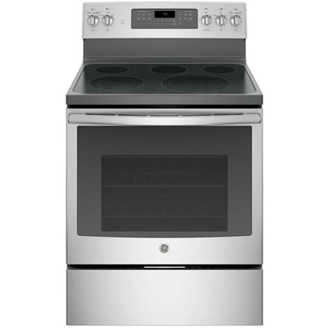 Shop Ge Smooth Surface Freestanding 5 Element 53 Cu Ft Self Cleaning Convection Electric Range