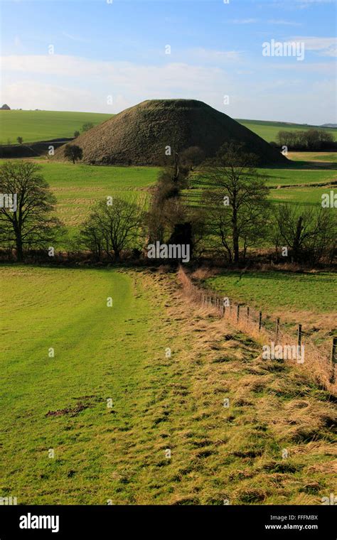 Silbury Hill Neolithic Site Wiltshire England Uk Is The Largest