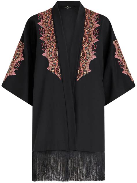 Etro Bead Embellished Silk Poncho Farfetch