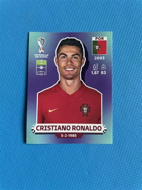 Cristiano Ronaldo N Por Qatar Fifa World Cup Panini Sticker New