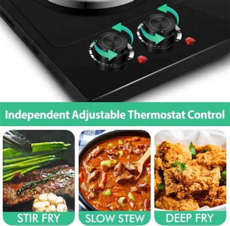 Cusimax Double Hot Plate For Cooking Stainless Steel Electric Burner Black Smiths Food And