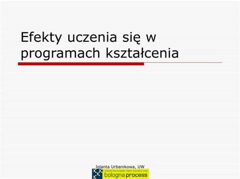 Ppt Efekty Uczenia Si W Programach Kszta Cenia Powerpoint