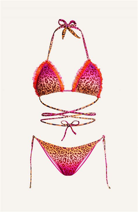 Triangle Bikini Padded With Rouge In Lycra Macula Print Size S Color