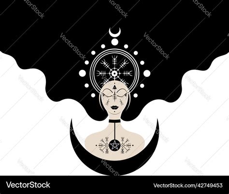 Freya goddess scandinavian norse mythology sign Vector Image