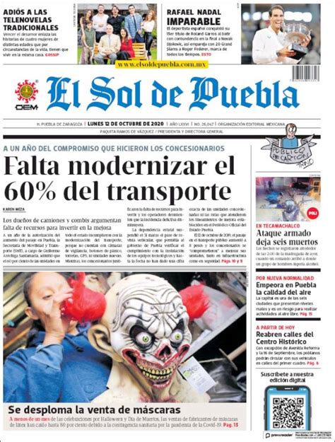 Periódico El Sol De Puebla México Periódicos De México Toda La Prensa De Hoy