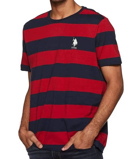 U S Polo Assn Red Navy Stripe Tshirt I Zedds