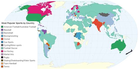 Favorite Sports Map Countries