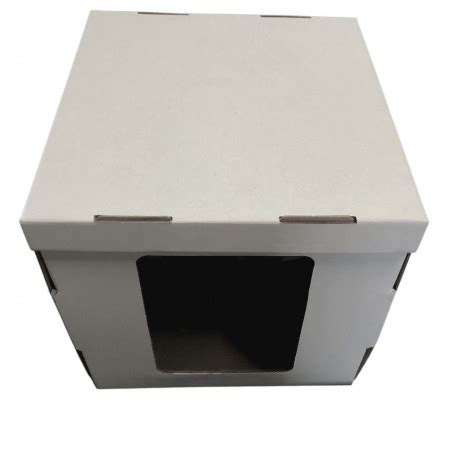 Caja Para Pastel Alta Con Tapa Blanca Con Ventana Lateral 25 Pzs