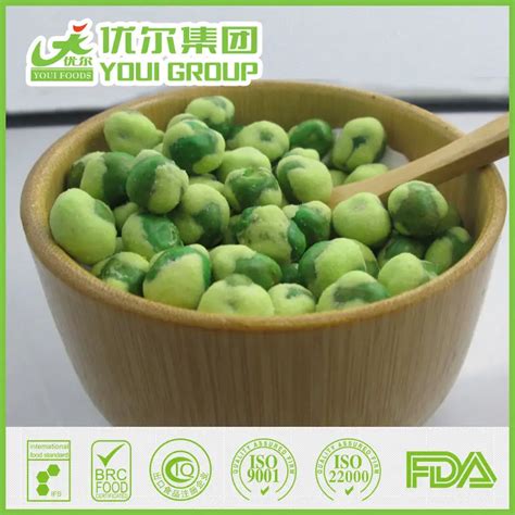 White Wasabi Coated Green Peasjapanese Style Wasabi Green Peas Snacks