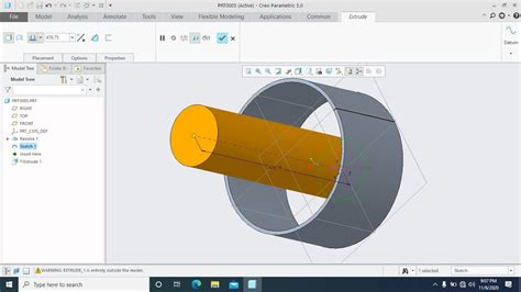 How To Use Extrude And Revolve Command In CREO YouTube