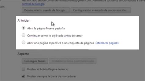 Google Chrome Como Configurar Pagina De Inicio YouTube