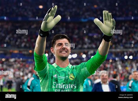 Paris France 28th May 2022 Goalkeeper Thibaut Courtois Of Real