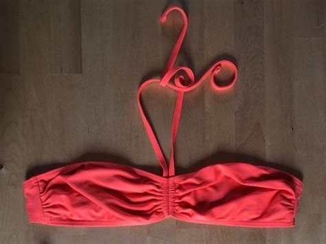 LA REDOUTE Haut Maillot M Bikini Oberteil Neon Orange Corail Gebraucht in St Aubin FR für CHF