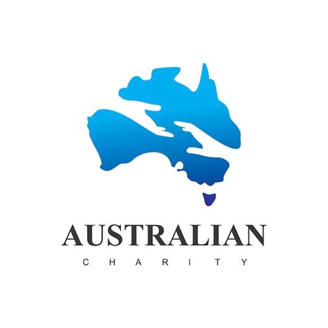 Plantilla de logotipo de organización benéfica australiana Vector Premium