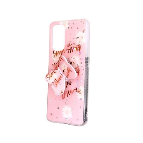 Capa Silicone Desenho Bling Glitter Samsung Galaxy A22 5g Rosa