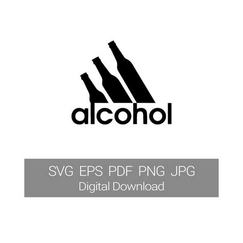 Alcohol Funny Inspired Logo Adidas Svg Eps Pdf Png  Etsy