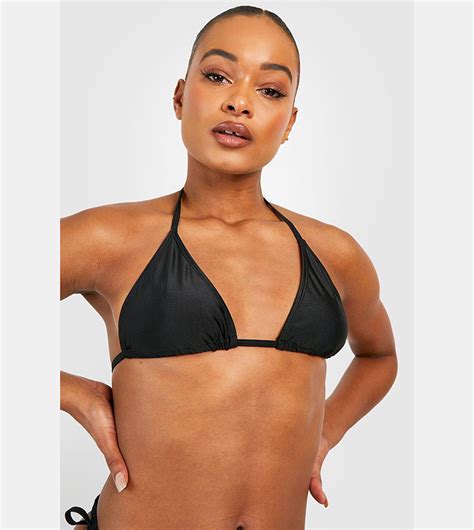 Buy Boohoo Tall Triangle Tie Side Bikini Set In Black Thstreet Saudi