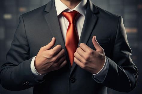 Premium Photo A Man In A Suit Adjusting His Tie Suitable For Business