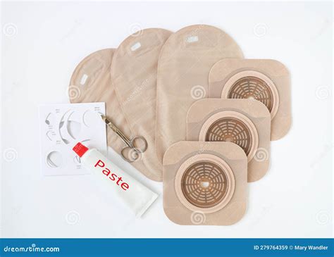 Two Piece Ostomy Appliance Including Flange Pouch Paste Measuring