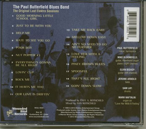 The Paul Butterfield Blues Band Cd Original Lost Elektra Sessions