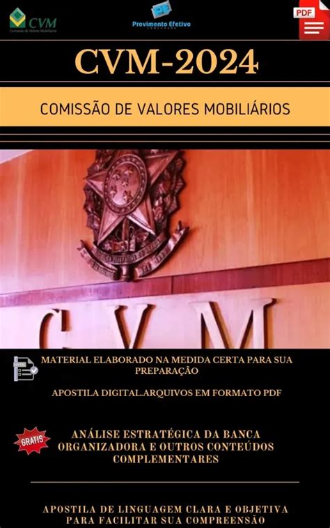 Provimento Efetivo Concursos Apostila CVM 2024 Inspetor CVM Perfil 2