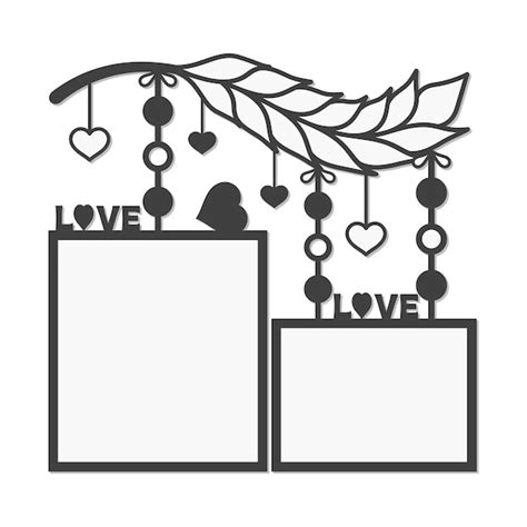Premium Vector Love Photo Frame Laser Cut Design Svg