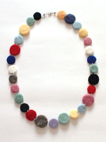 Needle Felting Tutorial Circle Felt Necklace Boncuk Takı Kolyeler