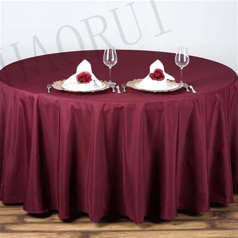 10pcs Customize Table Cover Polyester Cotton Fabric 90 Round Burgundy