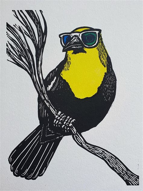 A Yellow Headed Blackbird Rprintmaking