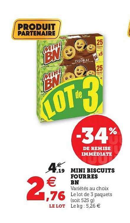 Promo Mini Biscuits Fourr S Bn Chez Hyper U Icatalogue Fr