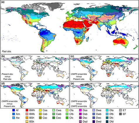 Köppen‐Geiger climate classification maps based on (a) the early 20th ...