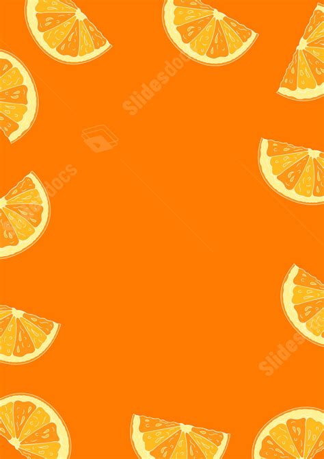 Plantilla De Fondo Naranja De Dibujos Animados Un Delicioso De Borde De