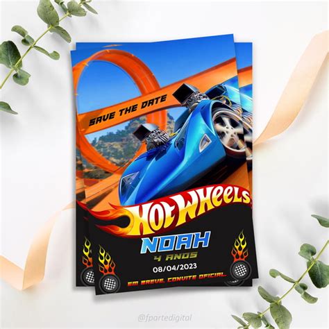 Save The Date Digital Hot Wheels Elo Produtos Especiais