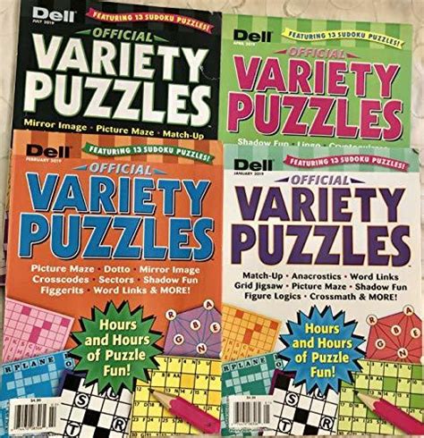 Lot Of 4 Dell Official Variety Puzzles Puzzle Books 2019 Lot 2 Single