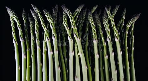 A Bunch Of Raw Asparagus Spears Generative Ai Stock Illustration