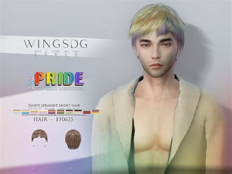 The Sims Resource Wings Ef0625 Fluffy Straight Short Hair