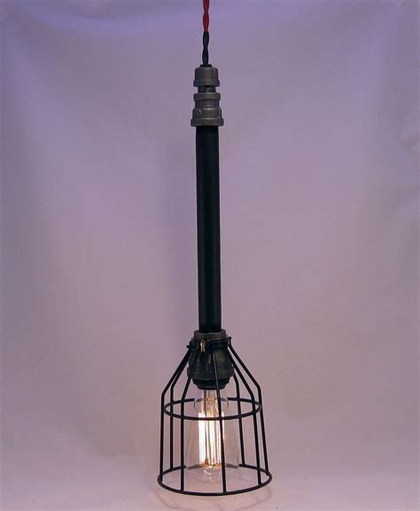 Custom Made Industrial Steampunk Black Malleable Iron Hanging Pipe