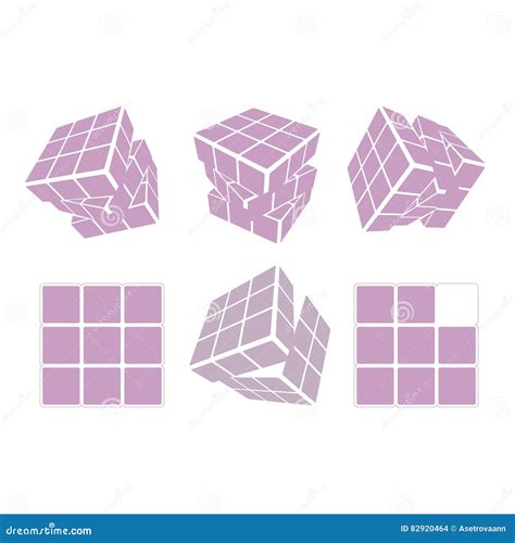 Rubik`s Cube Logo Design Icon Vector Illustration Geometric Sign