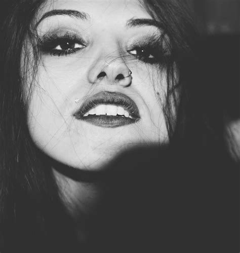 Beautiful Brunette Caucasian Girl With Long Hair Posing Indoors Style Trends Fashion Concept