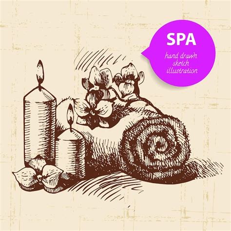 Premium Vector Spa Background Vintage Hand Drawn Sketch Illustration