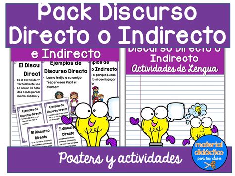 Discurso Directo O Indirecto Material Didactico Para Tus Clases