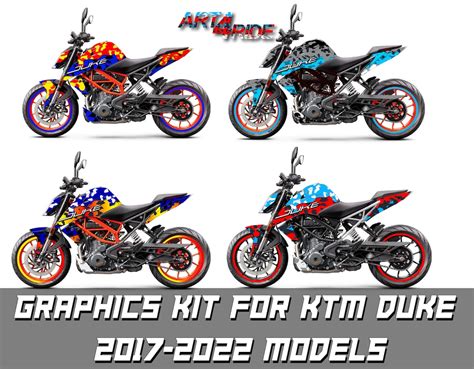 Ktm Duke Complete Graphics Decals Stickers Kit 125 200 390 2017 2018 2019 2020 2021 2022 Etsy