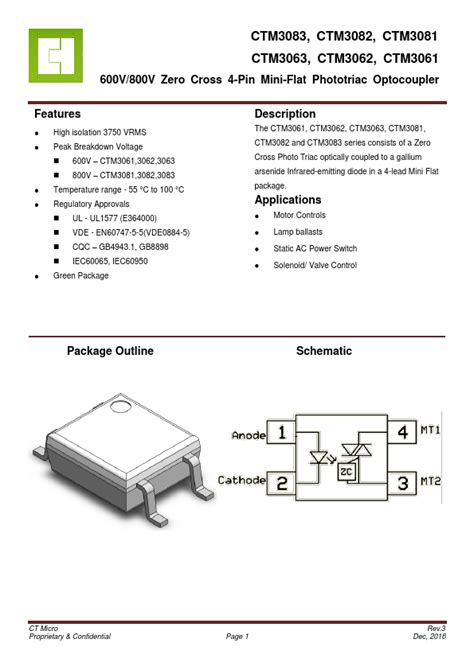 Ctm Optocoupler Datasheet Distribuidor Stock Y Mejor Precio