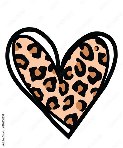 Leopard Heart Name Frame Png Leopard Heart Svg Cheetah Heart Png