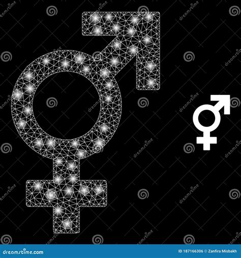 Sex Symbol Bright Web Network With Light Spots Stock Vector
