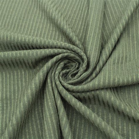 Olive X Thermal Ribbed Stretch Knit Fabric By The Yard Style