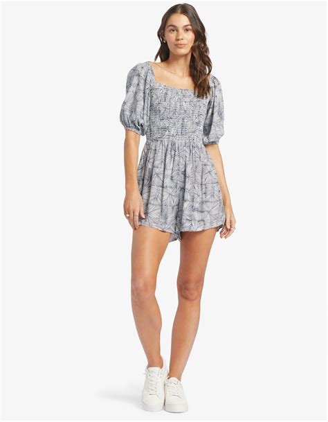 ROXY Barefoot Babe Womens Romper BLUE WHT Tillys