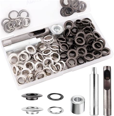 Grommet Tool Kit 1 2 Inch Grommets Eyelets Sets 100 Sets Grommets