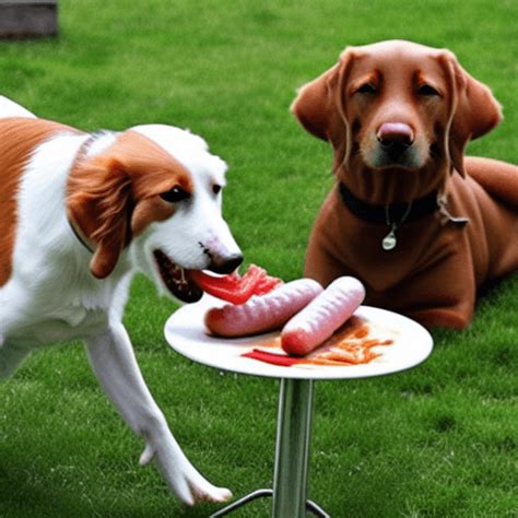 Dog Eating Sausage · Creative Fabrica