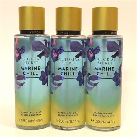 3 Victorias Secret Marine Chill Women Fine Fragrance Mist Body Spray 8